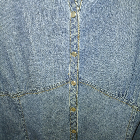 Vintage Faded Glory Denim Blouse Shirt Top Women's Size 22/24W - Picture 4 of 8